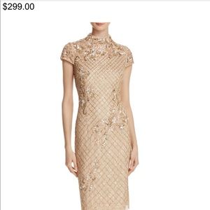 Adrianna Papell sequin champagne dress